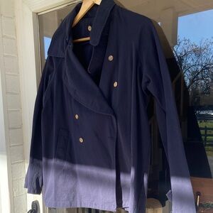 Navy Double-Breasted Women's Jacket